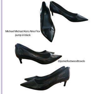 Michael Michael Kors Alina Flex pump in black patent leather.